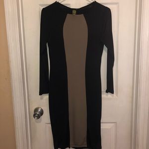Sleek black/brown dress